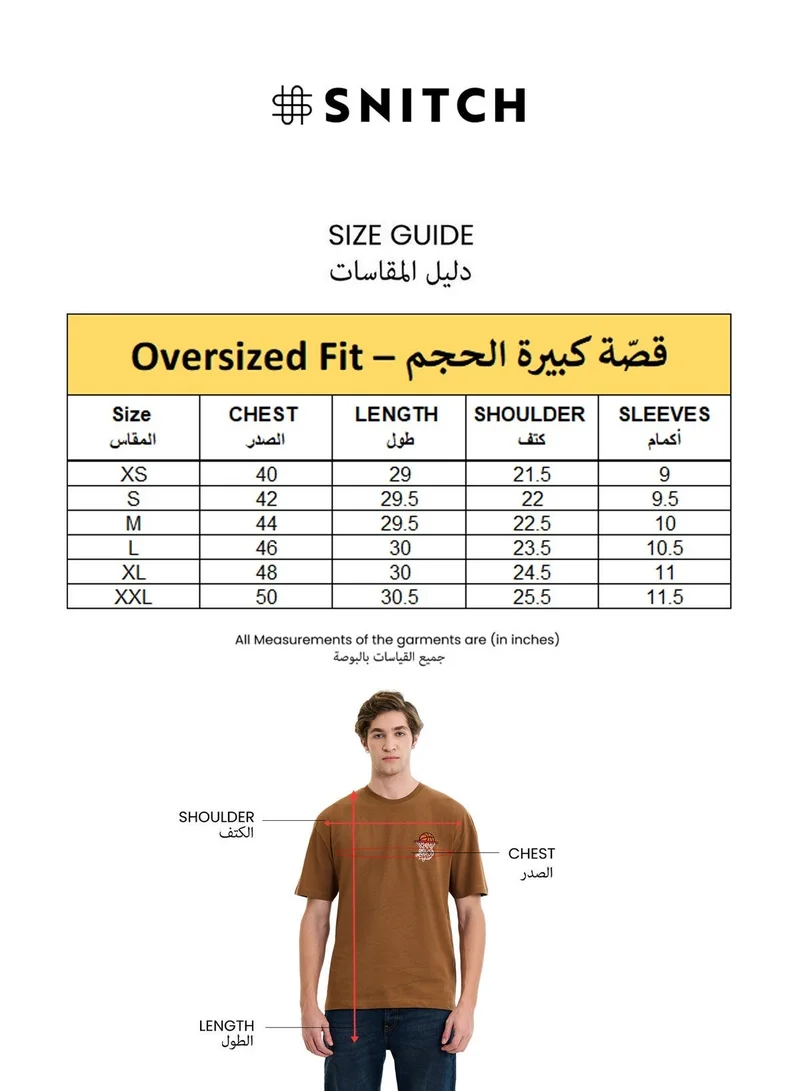 سنيتش Oversized Graphic 100% Cotton T-Shirt